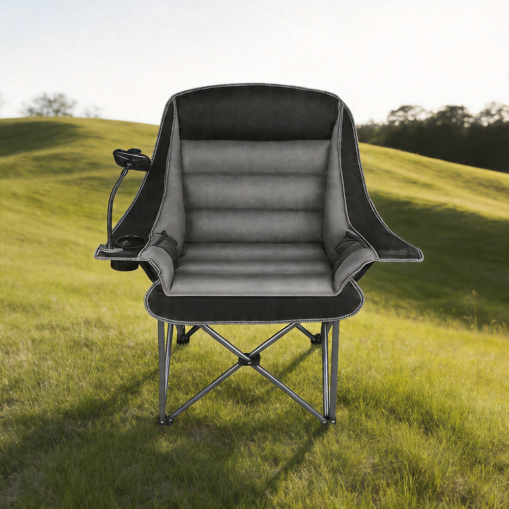 Oversized Folding Camping Chair for Adults Heavy Duty with Cup Holder Phone Holder and Side Pocket